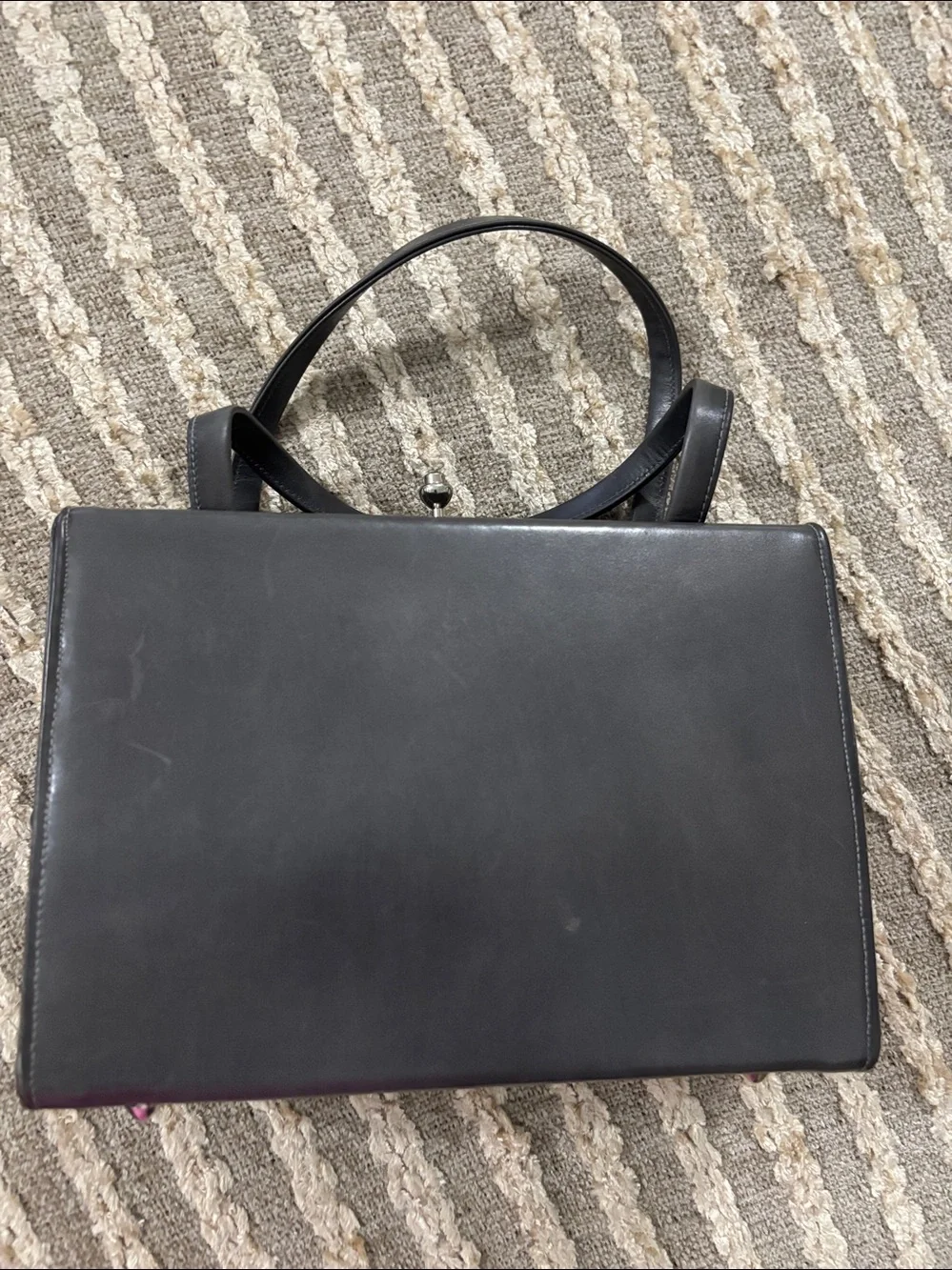 Sydney California 60’s Classic Structured gray Women's Lucite Top Handle Handbag